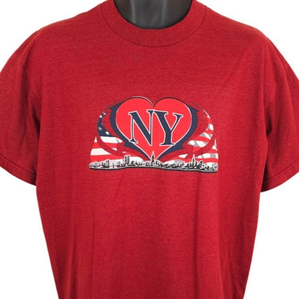 Vintage New York City T Shirt Mens Size XL Red 90s NYC Destination Made In USA